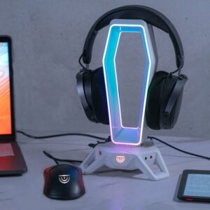 USB-RGB-Kopfhörerständer mit 3 USB-3.0-Anschlüssen RGB-Leuchten Das Portal Ultimatives Gaming-Zubehör